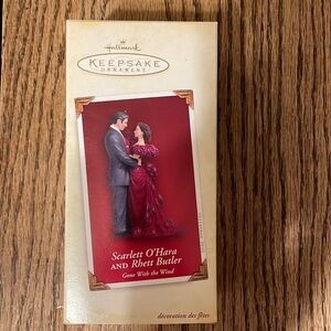 Hallmark ornament gone with the wind, Scarlet O’Hara, and Rhett Butler, 2005